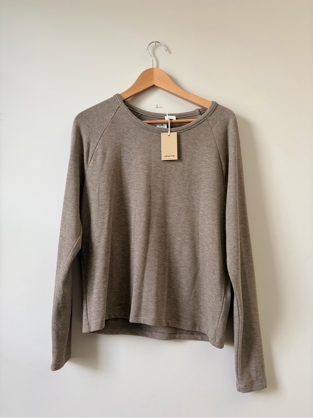 Wilfred Free Pisces Heather Modern Taupe Long-Sleeve Crewneck Sweater